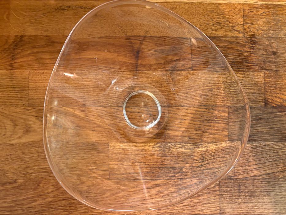 Bol / fructieră Murano sticlă transparentă, manual lucrată, rar