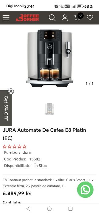 Jura E8 Mașina de cafea Premium  High End!