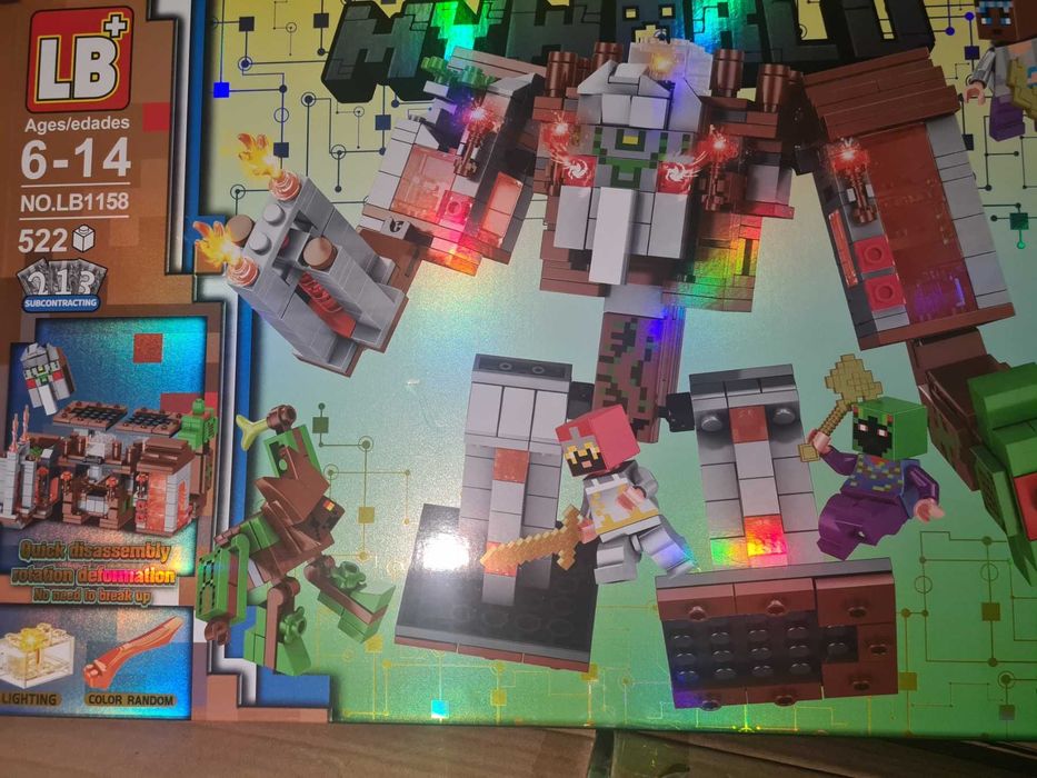 Minecraft трансформър LED СВЕТЕЩ конструктор Майнкрафт конструктори