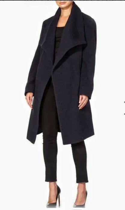 Palton de lux De La Creme, Duster Large Lapel – Navy Blue