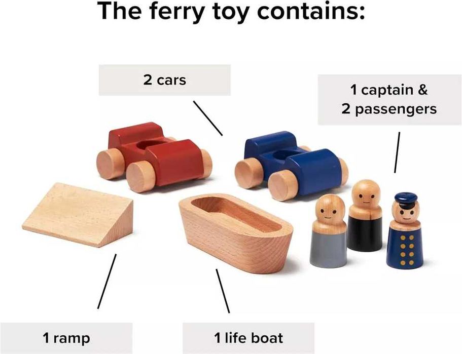 Kid’s Concept Car Ferry AIDEN, Детски дървени играчки, Играчка ферибот