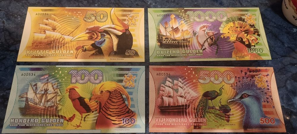 Lot 4 bancnote guldeni indiile de est olandeze