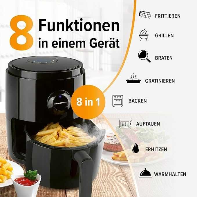 Фритюрник с горещ въздух GOURMETmaxx 3L Airfryer 8 функции, 6 програми