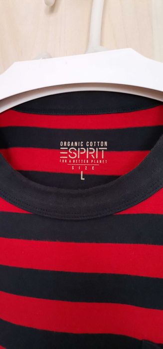 Tricou ESPRIT bărbați dungi 100% bumbac organic Mărimea L impecabil