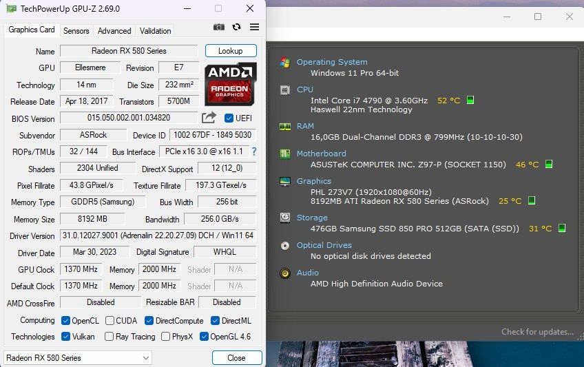 Unitate PC RGB I7 4790 3,6GHZ, 16GB 512GB, Radeon RX 580 8GB, Windows 11, Office 2024