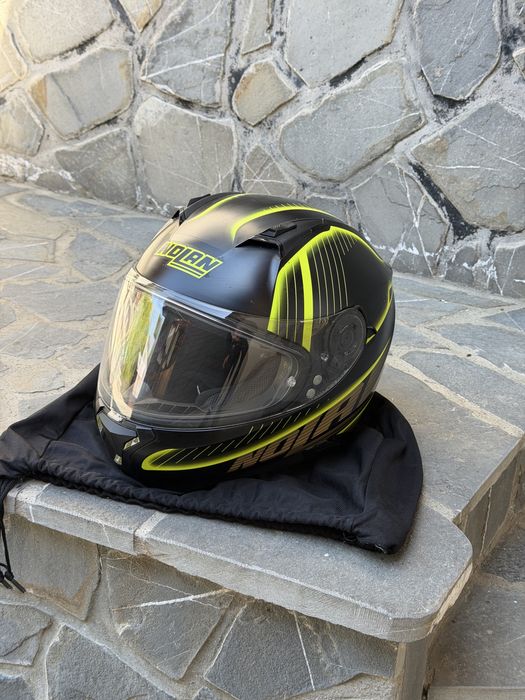 Casca moto Nolan N87 marimea L, pinlock, ochelari soare (2 viziere, neagra + transparenta)