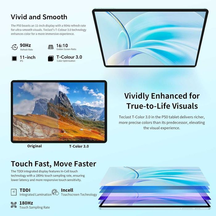 Tableta Teclast P50 11\" 6/128 GB WIFI (albastru),sigilat