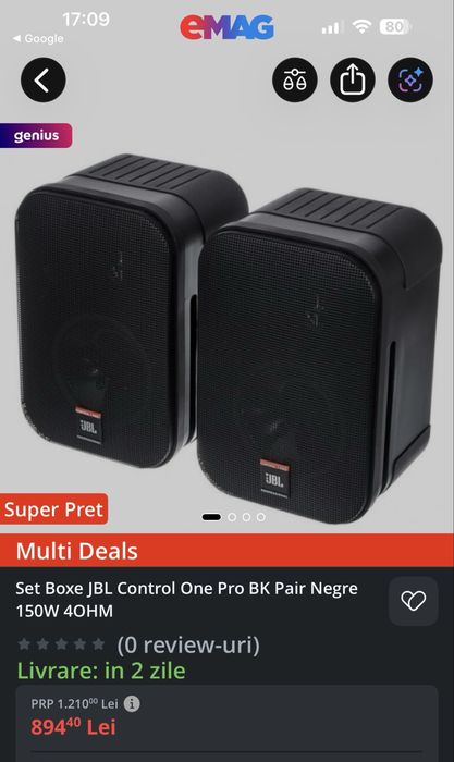 Boxe JBL Control (2 buc)