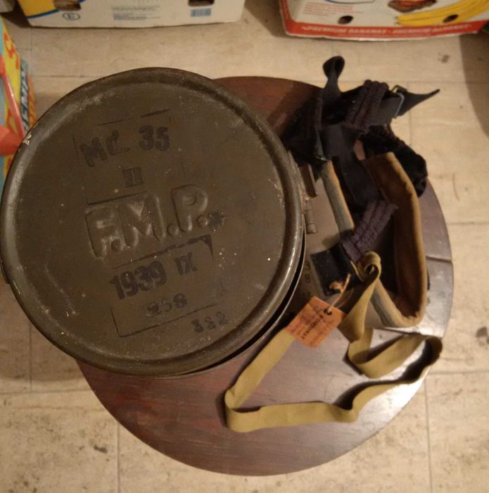 Masca Contra Gazelor Concordia MD. 1935 Cutie instructiuni F.M.P. WW2