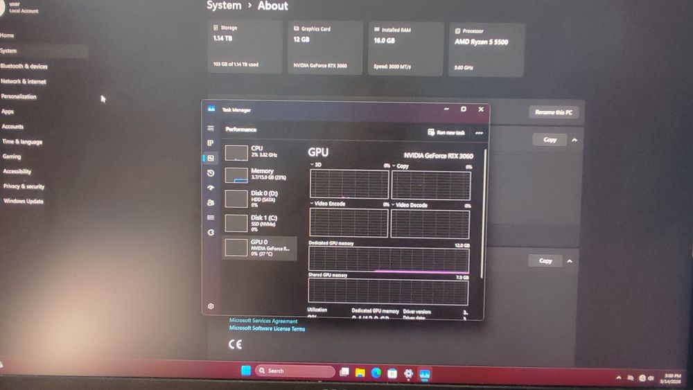 PC Gaming - RTX 3060 - Ryzen 5 5500 - 1.25TB