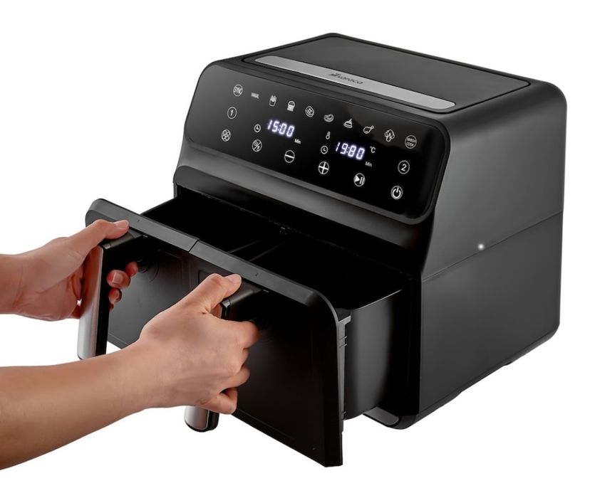 Friteuza cu aer cald Karaca, NOUA, Multifry XXXL, Cos Dublu, 4+4 lit