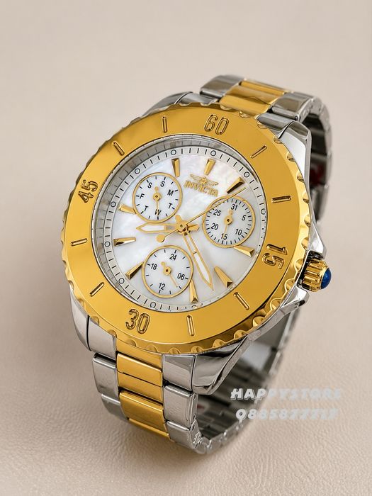 INVICTA Mother of pearl silver/gold white dial 38 mm, Инвикта нов дамски часовник