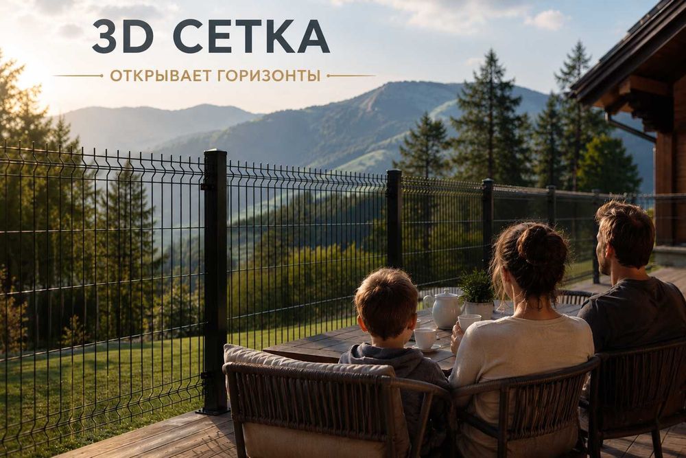 3Dсетка,3д ограждение, сетка оцинкованная сварная, Секционный забор