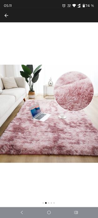Covor roz pufos 120x170 NOU
