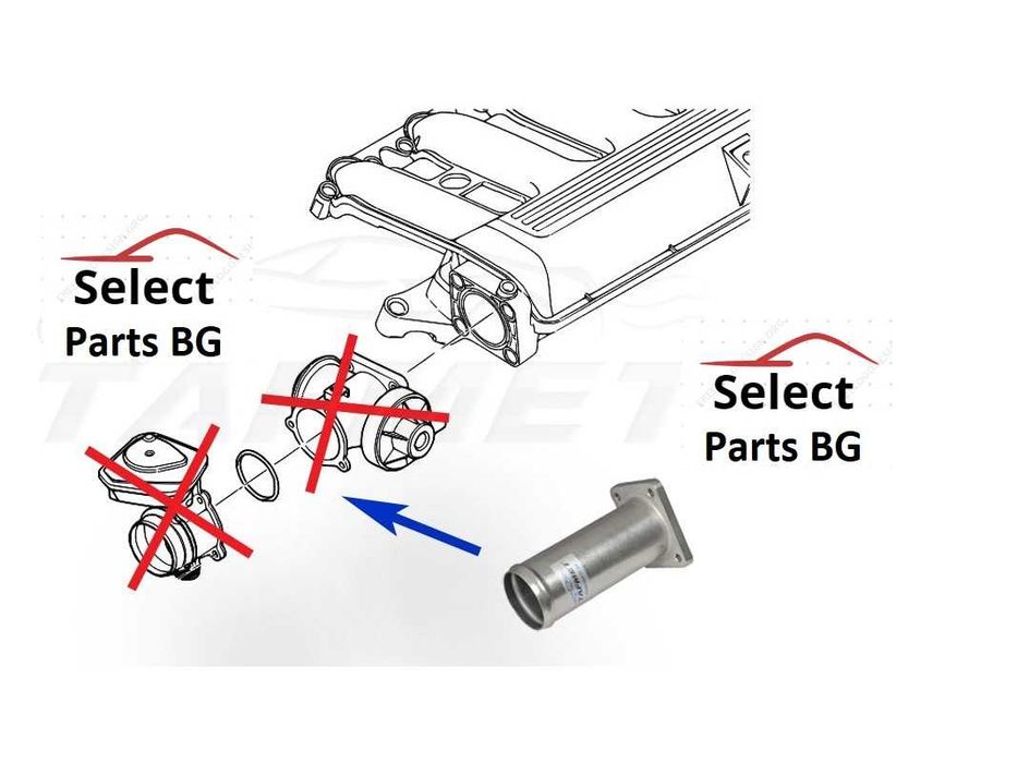 ЕГР EGR Delete Racepipe Race pipe BMW M57N/N2 M47N/N2 E87 E90 E83 гр