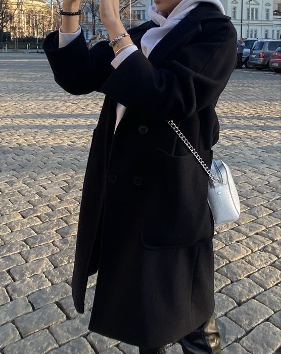 Черно палто с шал