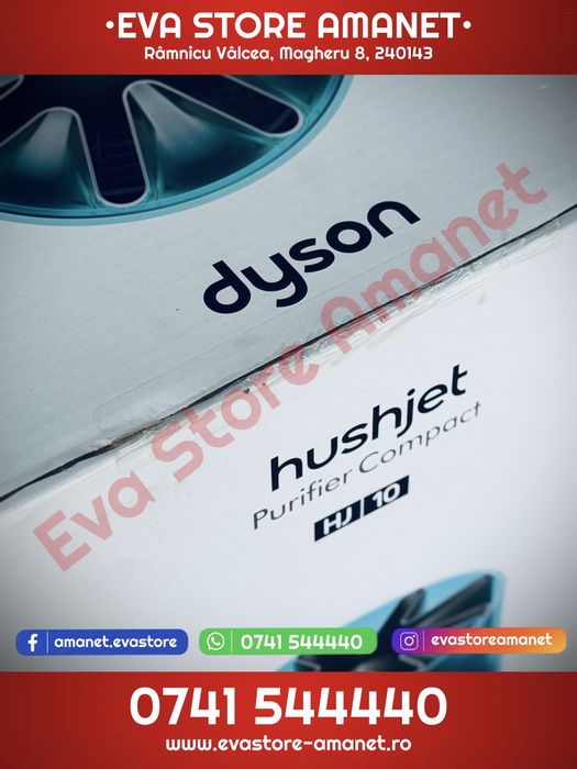Purificator de aer Dyson HushJet Purifier Compact HJ10 Black/Teal filtru HEPA + filtru cu carbon activ acoperire până la 100 m² 42 dBA