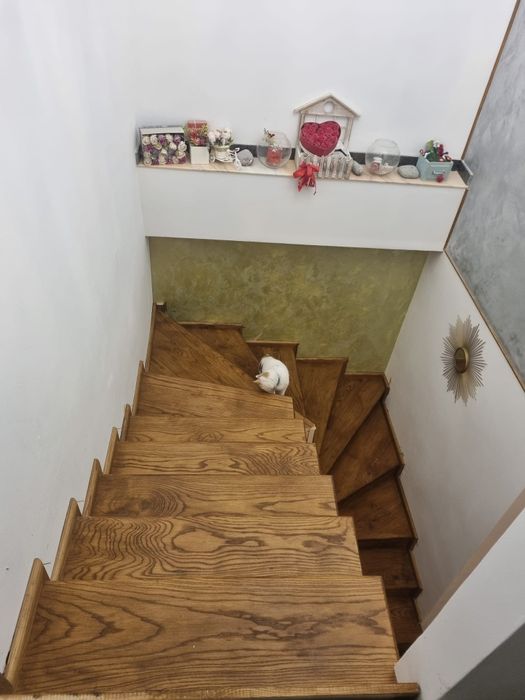 Scări lemn masiv, balustrade, trepte, contratrepte