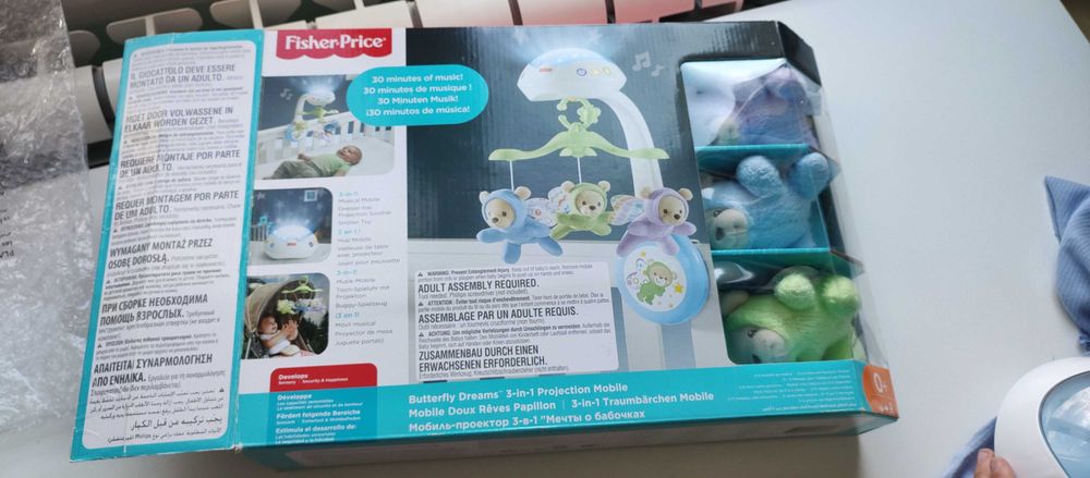 Музикална въртележка с проектор Fisher-Price Butterfly Dreams 3-в-1
