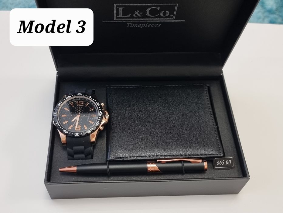 Set Cadou Bărbătesc: Ceas + Portofel + Pix