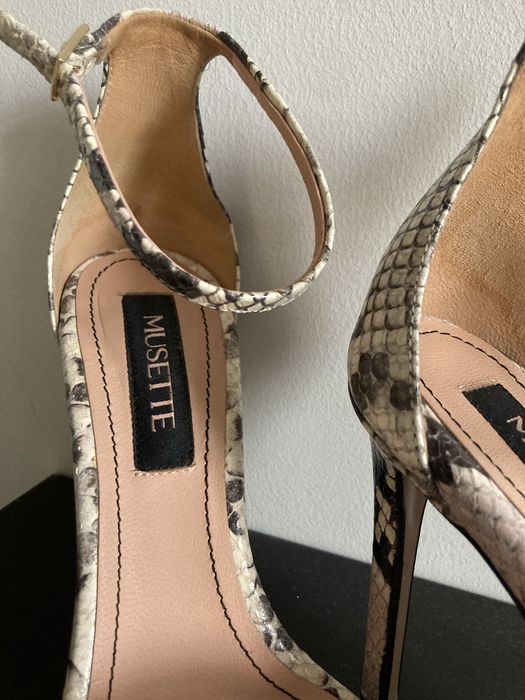 Sandale Musette 37, toc 10, piele de sarpe