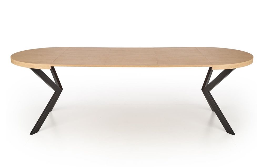 Трапезна маса Peroni златен дъб с черни крака