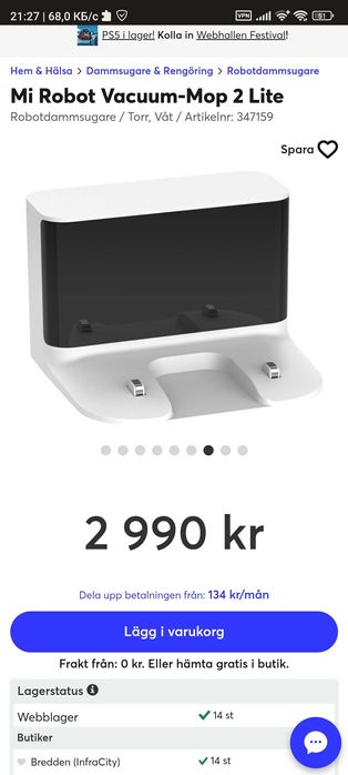 Mi Robot Vacuum-Mop 2 Lite