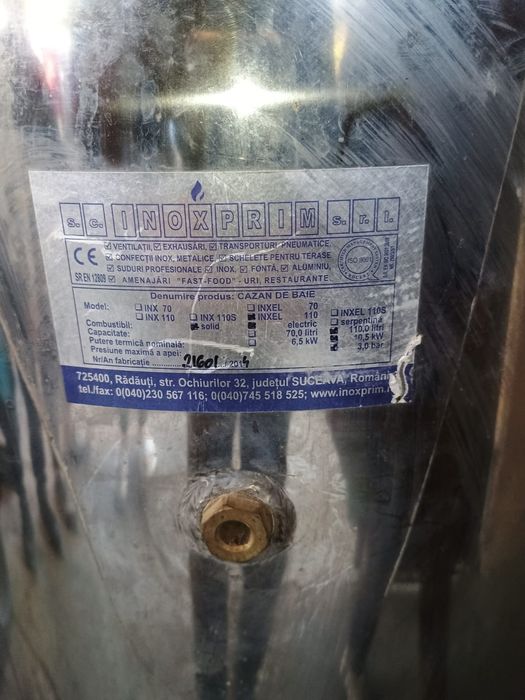 Boiler pe lemne și electric INOXPRIM 110 litri