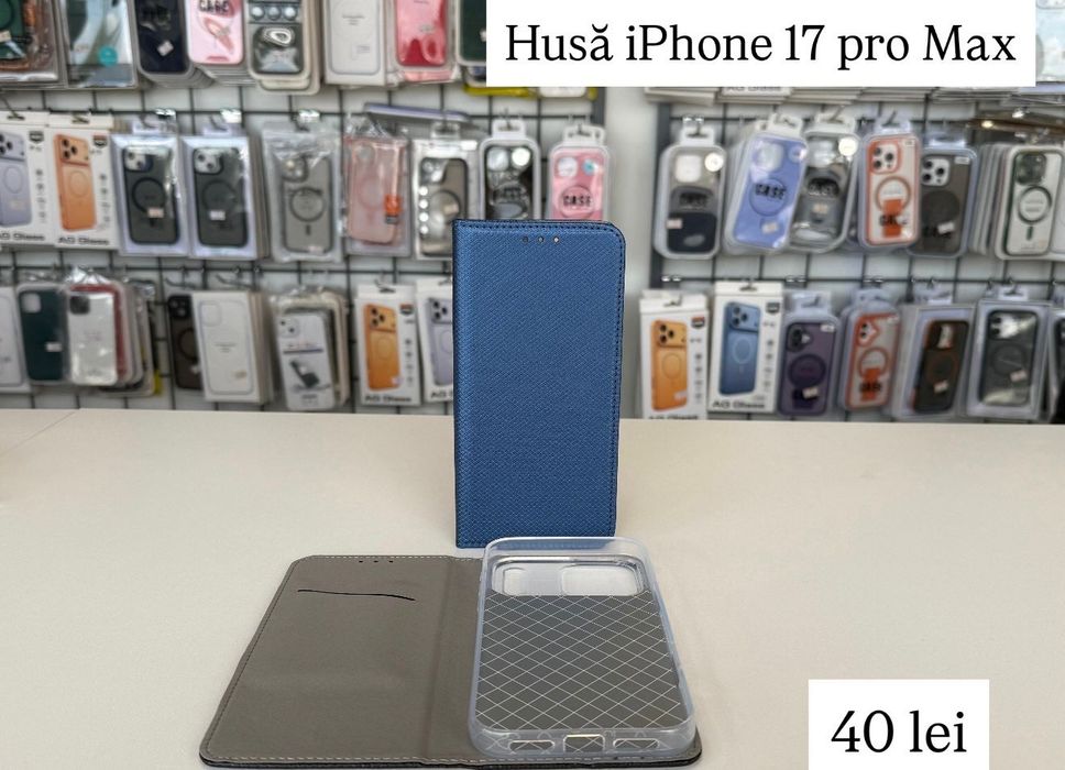 Husa tip carte - piele ecologica - iPhone 17 Pro Max