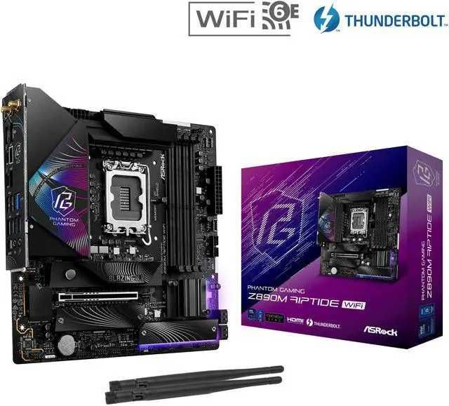 ASRock Z890M Riptide WiFi 6 Lga1851 мощная mATX плата нового поколения
