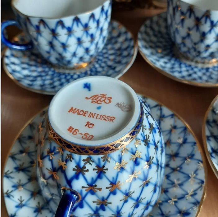 Сервиз кобальтовая сетка ЛФЗ