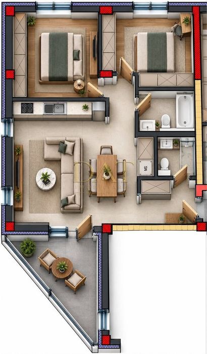 0% COMISION! Apartament 3 camere | 72 mp | terasa | Terra Gardens