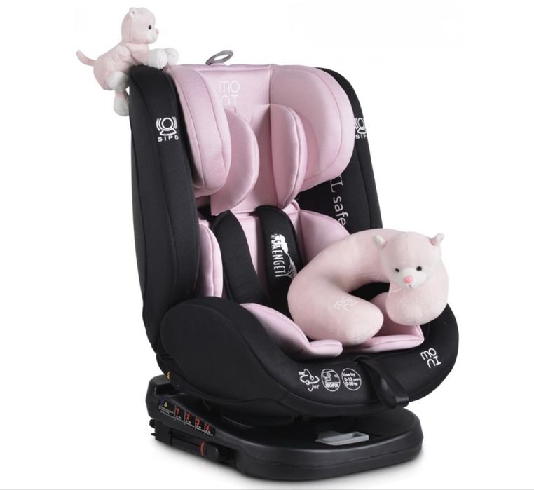Столче за кола на Moni - Serengeti, 0-36 kg, с Isofix, розово