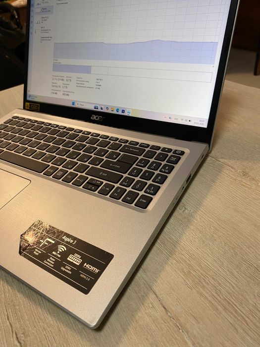 Noutbuk Acer Aspire 3 / Core i3-1115G4 / 12 GB / 256 GB / Intel® UHD