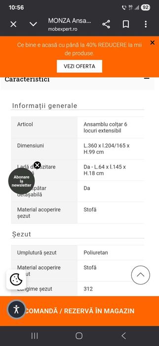 Canapea Coltar extensibil 6 locuri Mobexpert