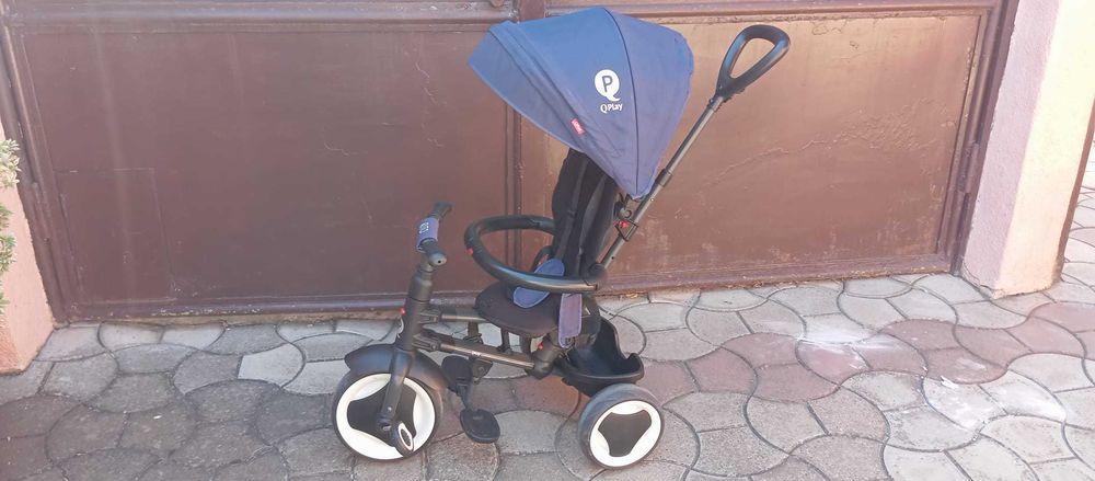 Tricicleta pliabila QPlay Rito Plus Albastra copi 1- 3 ani