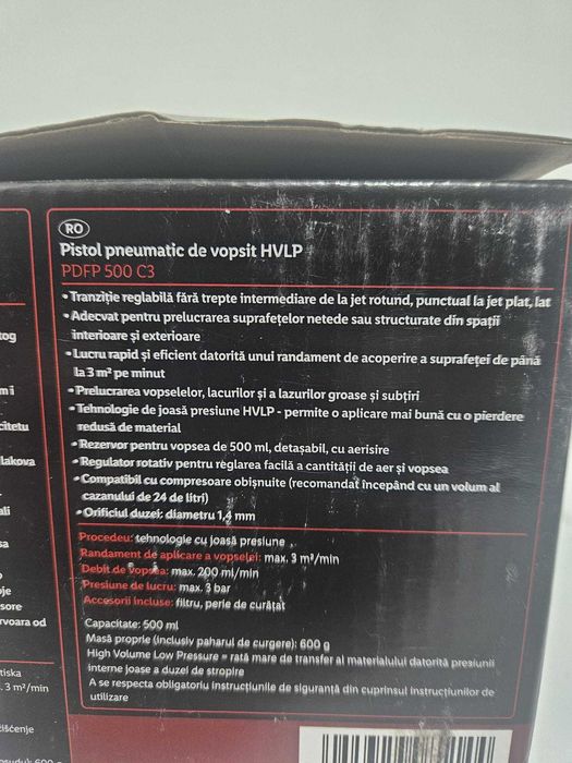 Pistol de vopsit Parkside aer comprimat/pneumatic duza 1.4mm