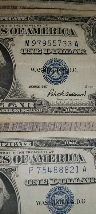1 dolari silver certificate 1957