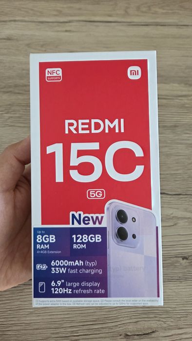 Telefon XIAOMI Redmi 15C, 128GB, 4GB RAM, 5G, Dual SIM, Midnight Black
