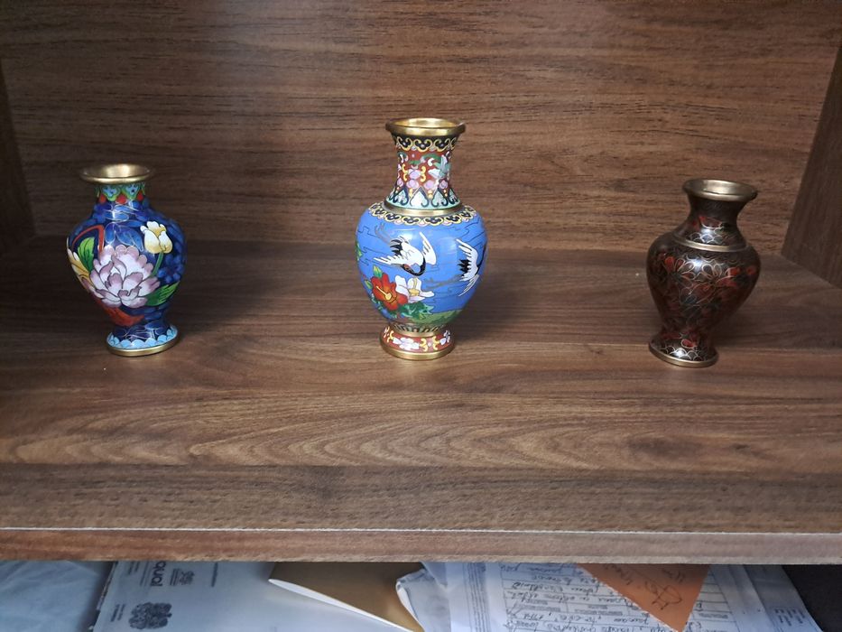 Lot 3 Cloisonne chinezești.
