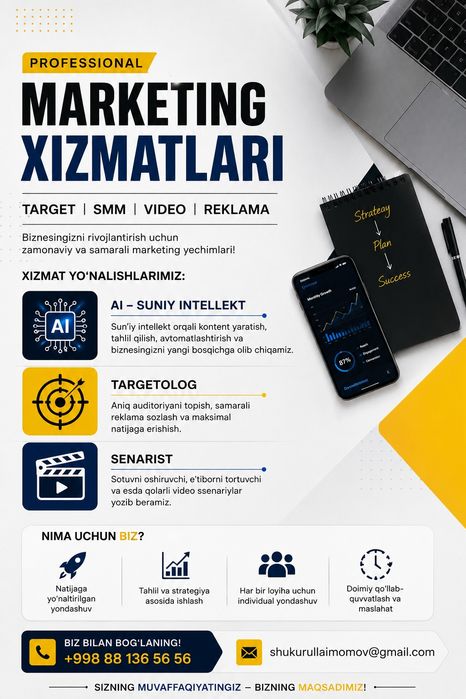 Targetolog | AI (Sun'iy Intellekt) | Marketing Xizmatlari