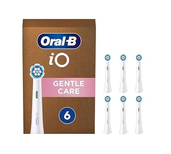 Резервни глави за електрическа четка за зъби Oral-B iO Gentle Care 6 броя, Бял