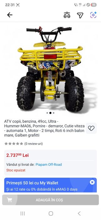 Vand ATV 49 ,ca nou,in stare perfecta