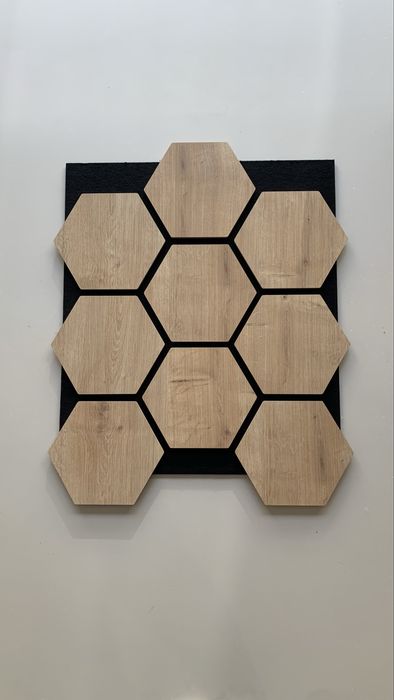 Декоративен стенен панел / Акустичен панел хексагон от МДФ