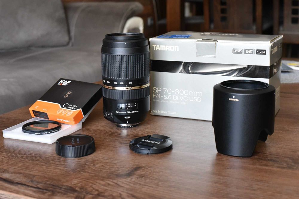 Tamron SP 70-300mm f/4-5.6 Di VC USD за Nikon (Full Frame & DX) + Филтър K&F