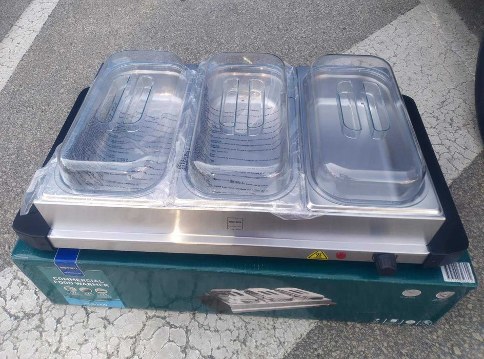 Уред за затоплянe на храна бен мари топла витрина 400 W 3 гастронорми