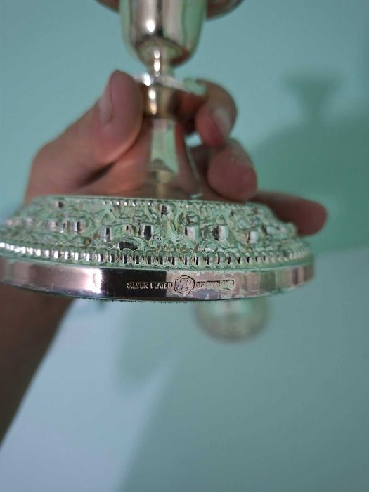 Pereche Sfeșnice Vintage Ianthe of England – Placate cu argint, stil Rococo