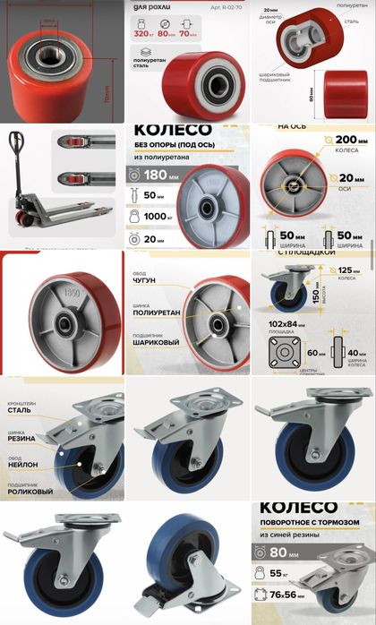 Колесо для тележки ролики балон
