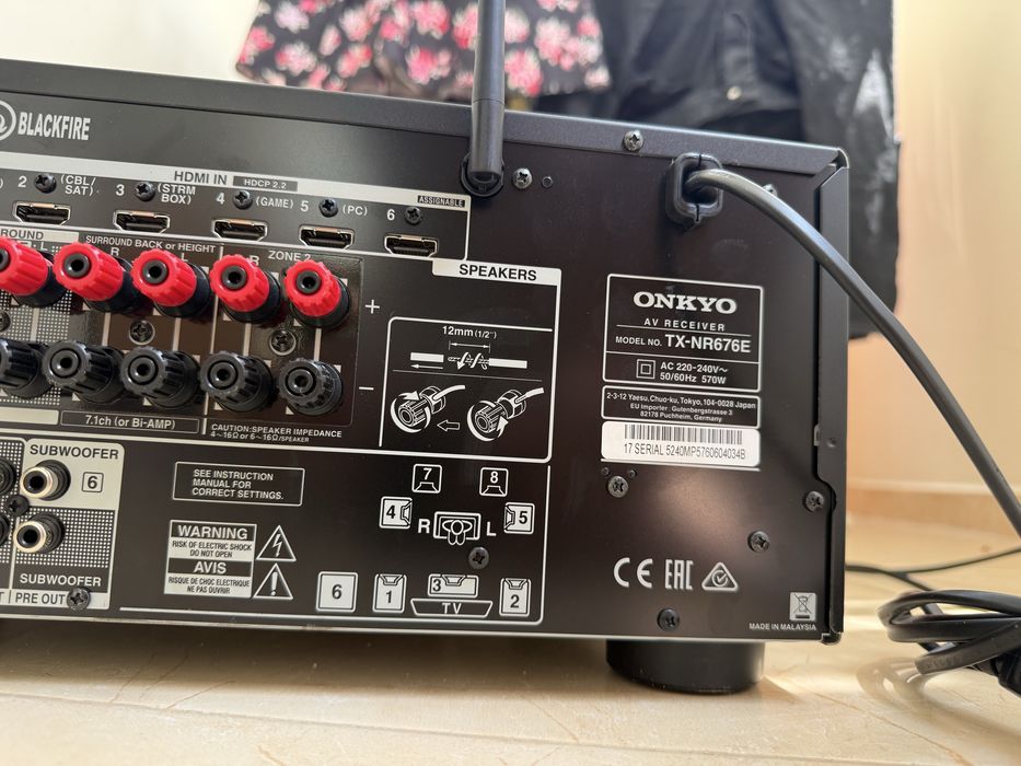 Onkyo TX-NR676 Bluetooth Wi Fi Dolby Atmos
