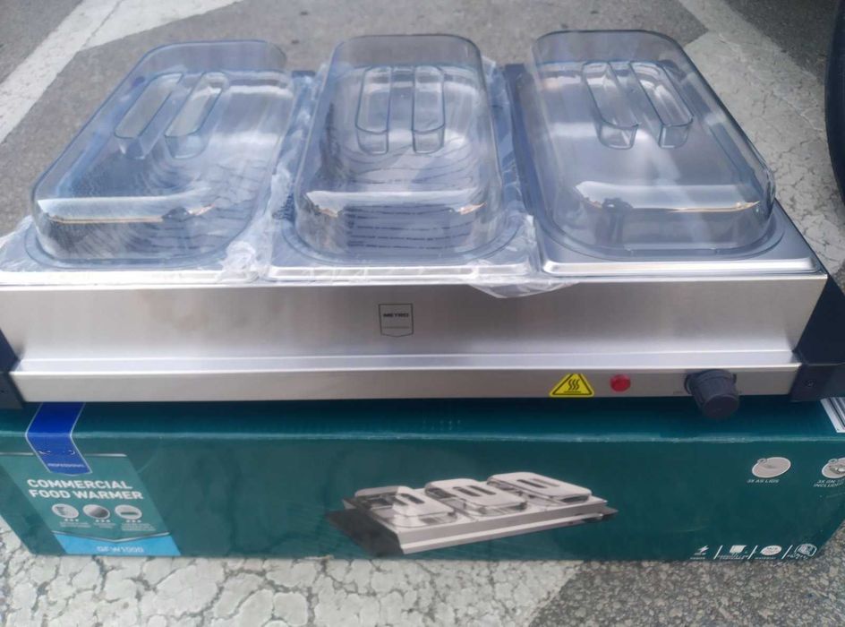 Уред за затоплянe на храна бен мари топла витрина 400 W 3 гастронорми